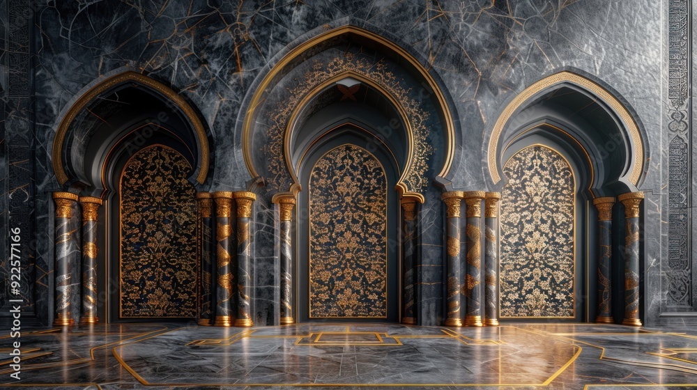 Obraz premium Abstract Islamic background featuring ornate patterns and Islamic geometry