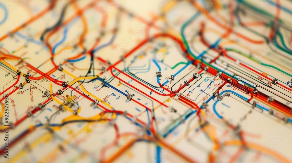 Intricate maze pattern with multiple routes and intersections ...