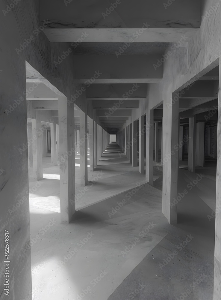 Abstract Concrete Architecture Design with Columns Abstract Concrete Architecture Design with Columns