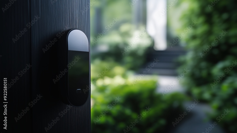 Smart lock featuring a keyless entry system, controllable via smartphone, offering security alerts and access logs for enhanced home security.