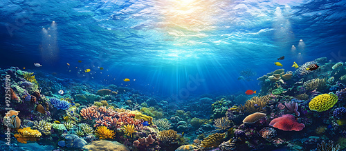 Fototapeta Naklejka Na Ścianę i Meble -  a great barrier reef under the sea wallpaper