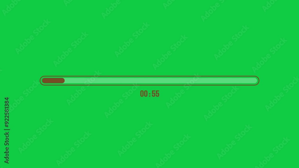 1 Minute Countdown Timer with Orange Numbers and Progress Bar on Green Screen 1 Minute Countdown Timer with Orange Numbers and Progress Bar on Green Screen