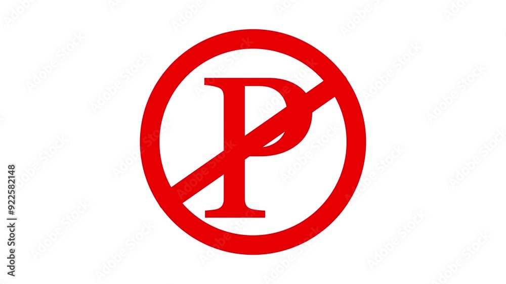 No parking. Icon animation of traffic no parking signage. No parking. Icon animation of traffic no parking signage.