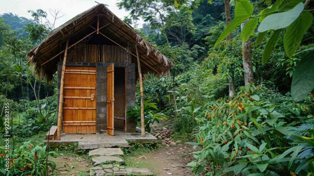 Integration of composting toilets into the natural environment, promoting eco-friendly practices Integration of composting toilets into the natural environment, promoting eco-friendly practices