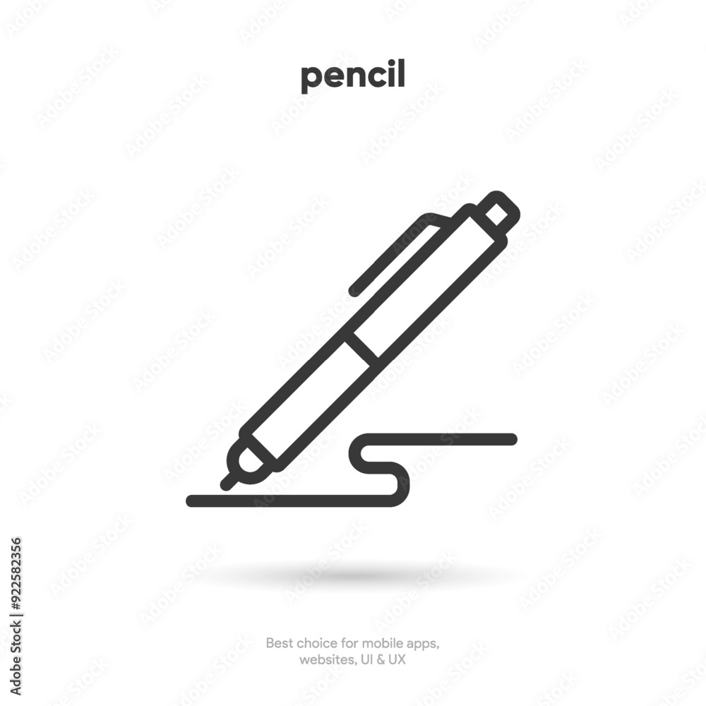 Pen sign, pencil icon, write symbol on isolated white background Pen sign, pencil icon, write symbol on isolated white background