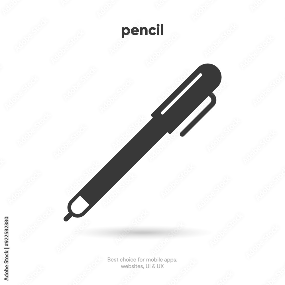 Pen sign, pencil icon, write symbol on isolated white background Pen sign, pencil icon, write symbol on isolated white background