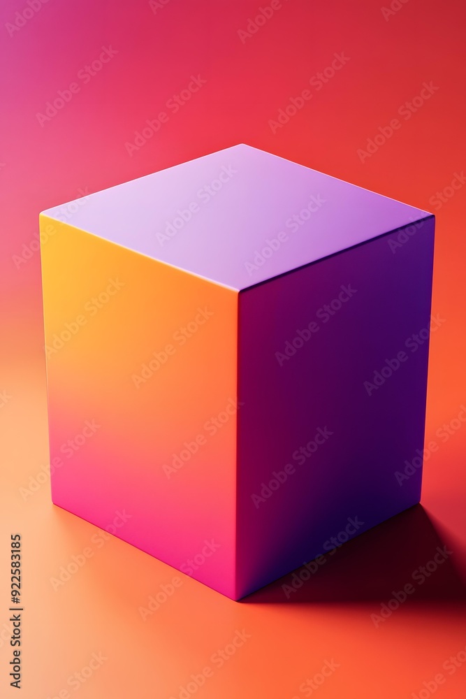 Purple and Orange Gradient Cube Minimalist Geometric Abstract Background Purple and Orange Gradient Cube Minimalist Geometric Abstract Background