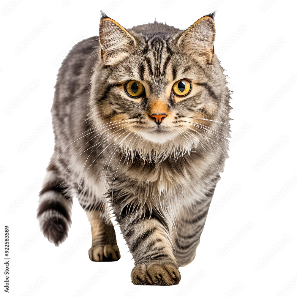 Obraz premium Niedliche junge Katze, freigestellt vor transparentem Hintergrund, Generative AI