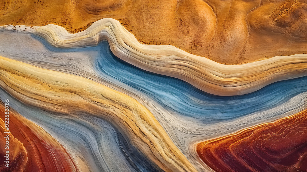 of a stunning aerial view of colorful sandstone formations of a stunning aerial view of colorful sandstone formations