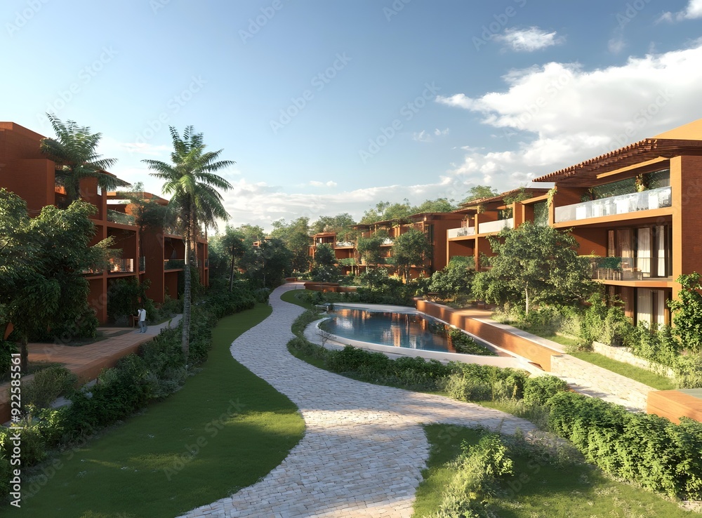 Fototapeta premium Luxury Resort Apartments with a Pool