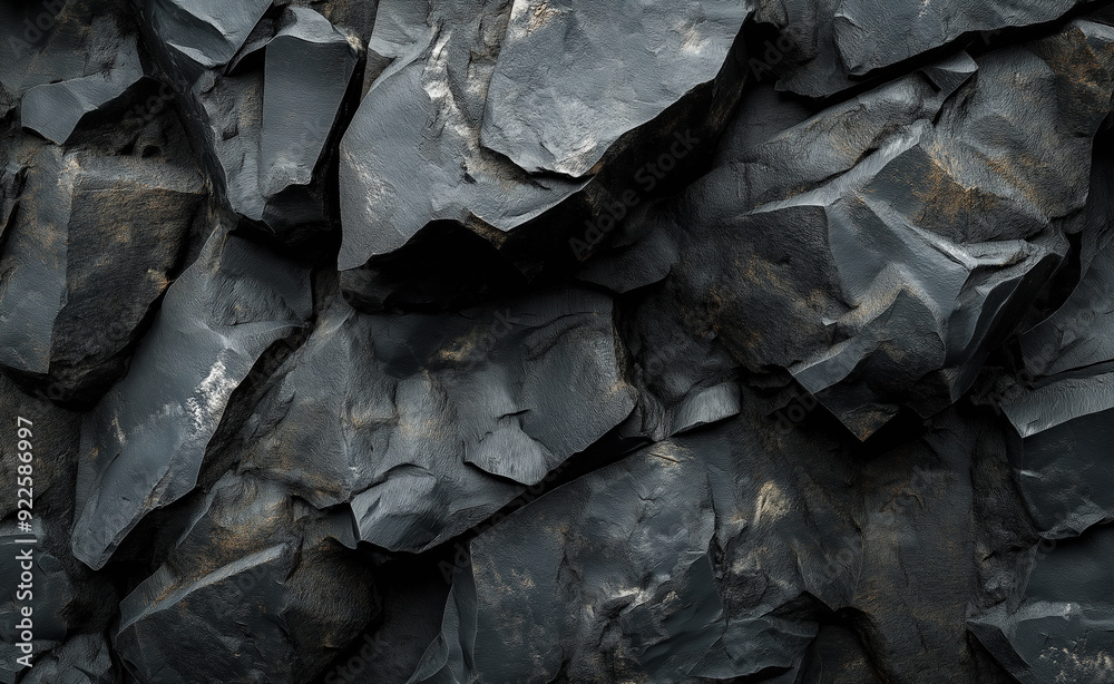 Close-up of dark, textured coal rocks stacked together. Close-up of dark, textured coal rocks stacked together.