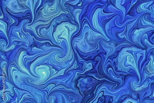 Vibrant Blue Swirling Patterns Abstract Liquid Art Design