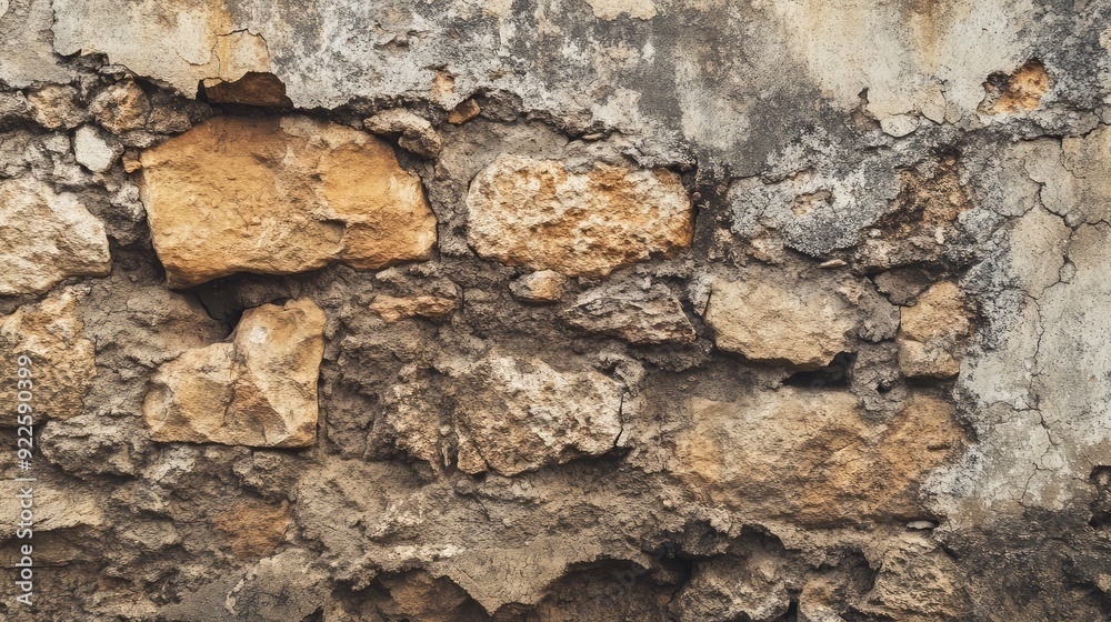 Crumbling ancient wall with exposed stones and centuries-old weathering. Crumbling ancient wall with exposed stones and centuries-old weathering.
