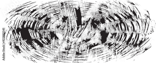 Circular texture. Distressed uneven grunge background. Abstract vector illustration. Overlay to create interesting effect and depth. Isolated on white background.EPS10.