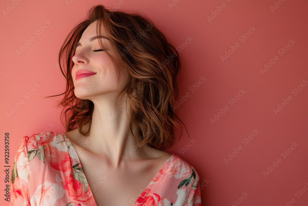 A close up of a woman's face with her eyes closed A close up of a woman's face with her eyes closed