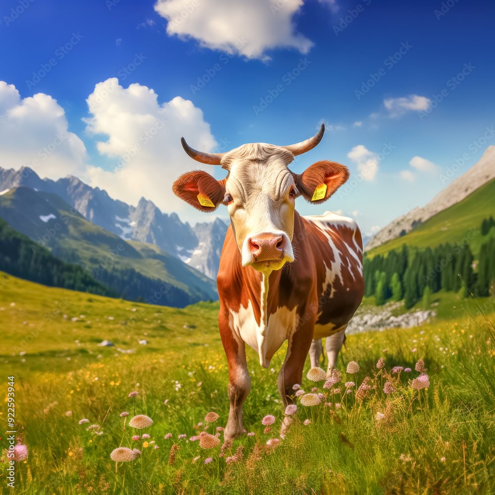 Rind, Kuh auf der Weide, Biohaltung, Generative AI Rind, Kuh auf der Weide, Biohaltung, Generative AI