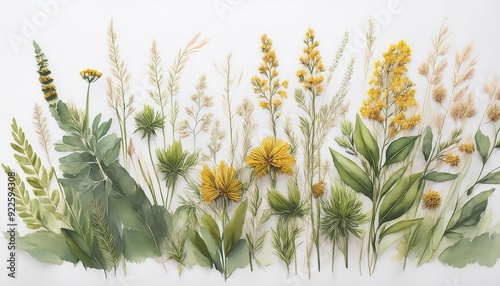 Wildblumen Hintergrund Aquarell handgemalt.