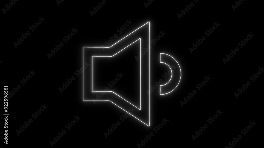 Speaker Low Volume Icon - 4K Animated Design with Linear Symbol on Black Background Speaker Low Volume Icon - 4K Animated Design with Linear Symbol on Black Background