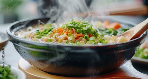 Stir-Frying Colorful Vegetables and Chicken at a Busy Food Stall