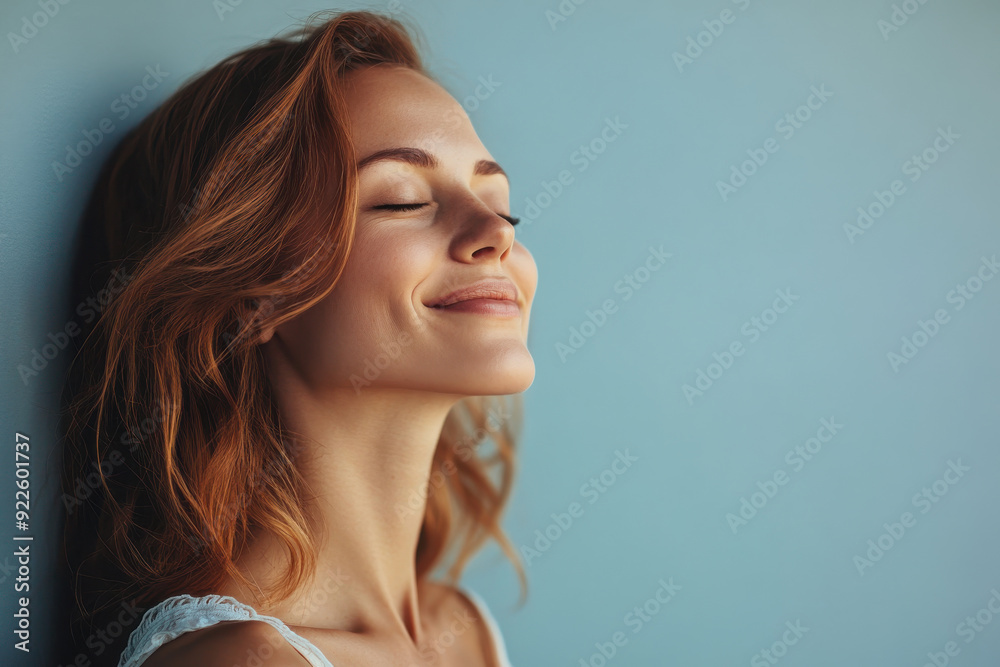 A close up of a woman's face with her eyes closed A close up of a woman's face with her eyes closed