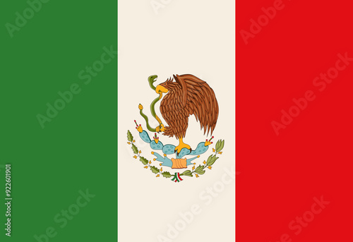 National flag of Mexico. Vector illustration.
