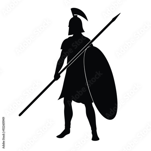 a body builder medieval knight with sword, stand with warior pose vector silhouette 