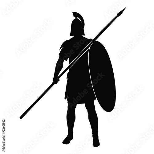 a body builder medieval knight with sword, stand with warior pose vector silhouette 