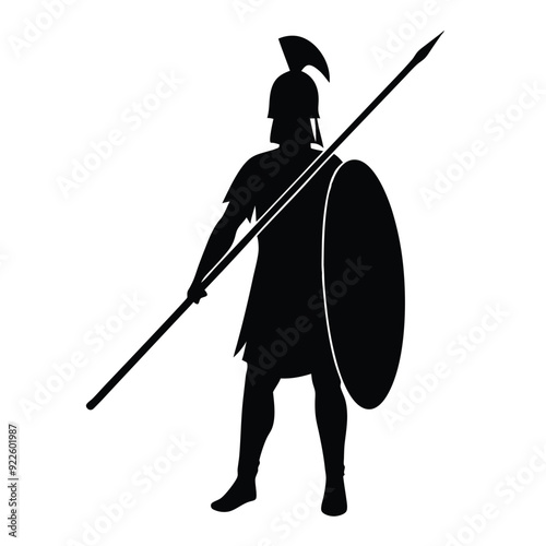 a body builder medieval knight with sword, stand with warior pose vector silhouette 