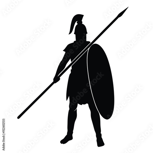 a body builder medieval knight with sword, stand with warior pose vector silhouette 