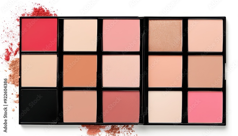 Vibrant Blush Palette, a stylish makeup palette featuring an array of blush shades, perfect for adding color and dimension to the cheeks, with soft, blendable textures. Vibrant Blush Palette, a stylish makeup palette featuring an array of blush shades, perfect for adding color and dimension to the cheeks, with soft, blendable textures.