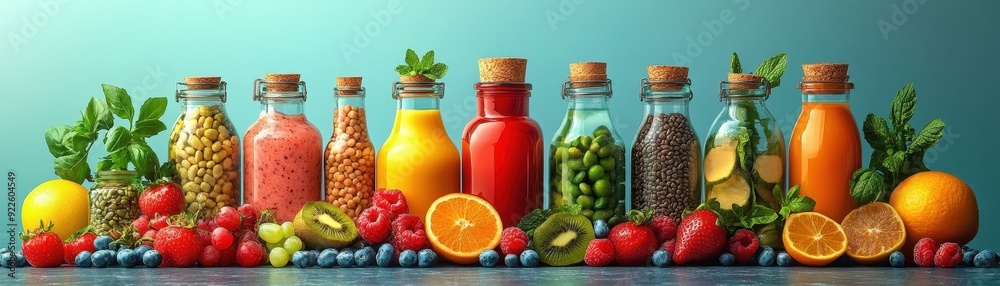 Nutritional value, food labels and vitamins, flat design illustration Nutritional value, food labels and vitamins, flat design illustration
