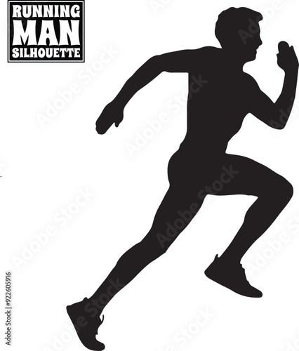 Man Running and Jump Silhouette Vector