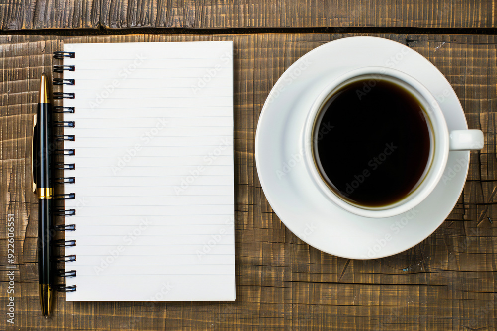 Notepad with Pen and Coffee - A Simple and Elegant Workspace for Productivity and Creative Writing Notepad with Pen and Coffee - A Simple and Elegant Workspace for Productivity and Creative Writing