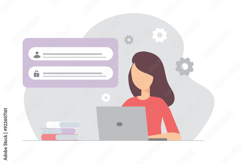 Create new password or account concept. Vector illustration Create new password or account concept. Vector illustration