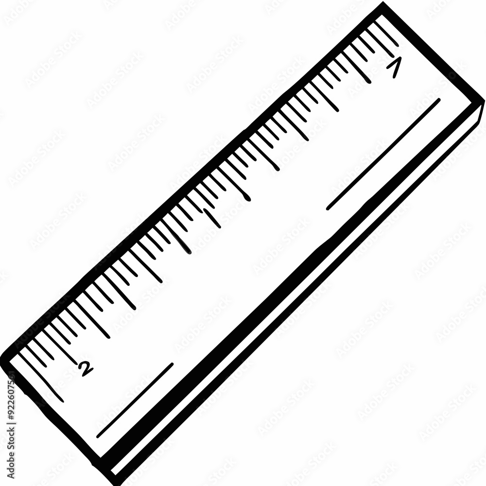 Ruler showing clean straight lines and shapes in black and white Ruler showing clean straight lines and shapes in black and white