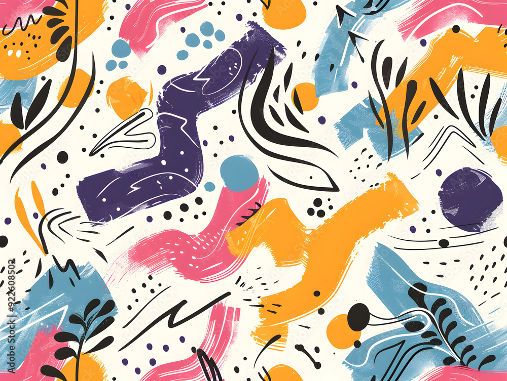 Vibrant Abstract Pattern with Bold Colors and Dynamic Shapes for Contemporary Artistic Designs Vibrant Abstract Pattern with Bold Colors and Dynamic Shapes for Contemporary Artistic Designs