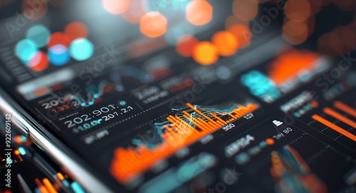 Stock Market Data Displayed on Smartphone With Urban Night Lights in Background