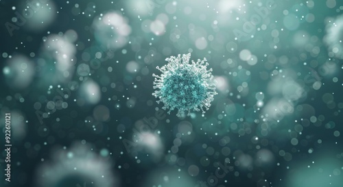 Microbial Life Forms Floating in Abstract Space Environment