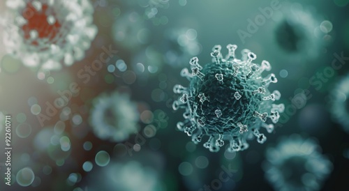 Microscopic View of Viruses in Dark Environment With Soft Lighting