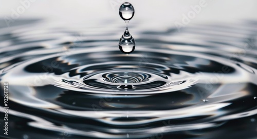 Water Droplet Creating Ripples on Calm Surface