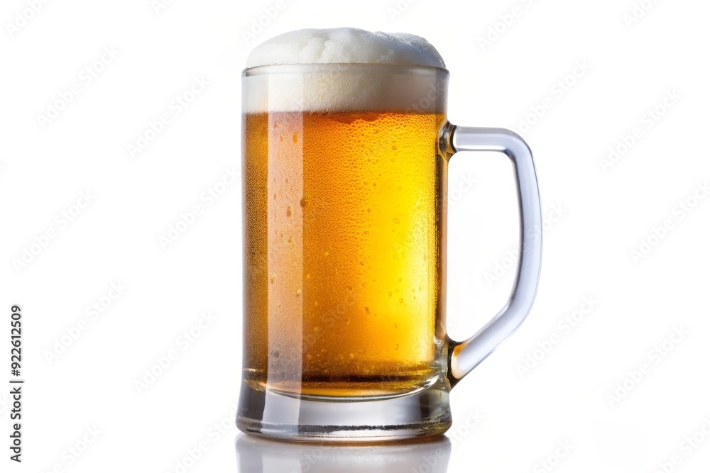 A close-up of a frosty beer mug filled with golden lager, with condensation and a thick layer of foam, symbolizing refreshment, celebration, and a moment of relaxation. A close-up of a frosty beer mug filled with golden lager, with condensation and a thick layer of foam, symbolizing refreshment, celebration, and a moment of relaxation.
