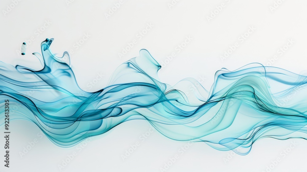 A blue wave with white background A blue wave with white background