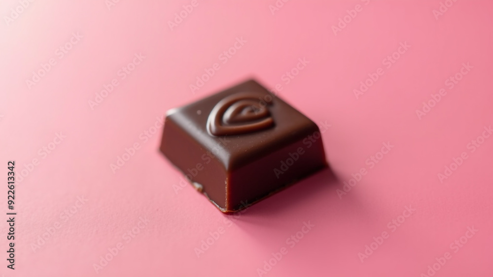 chocolate candy on a red chocolate candy on a red