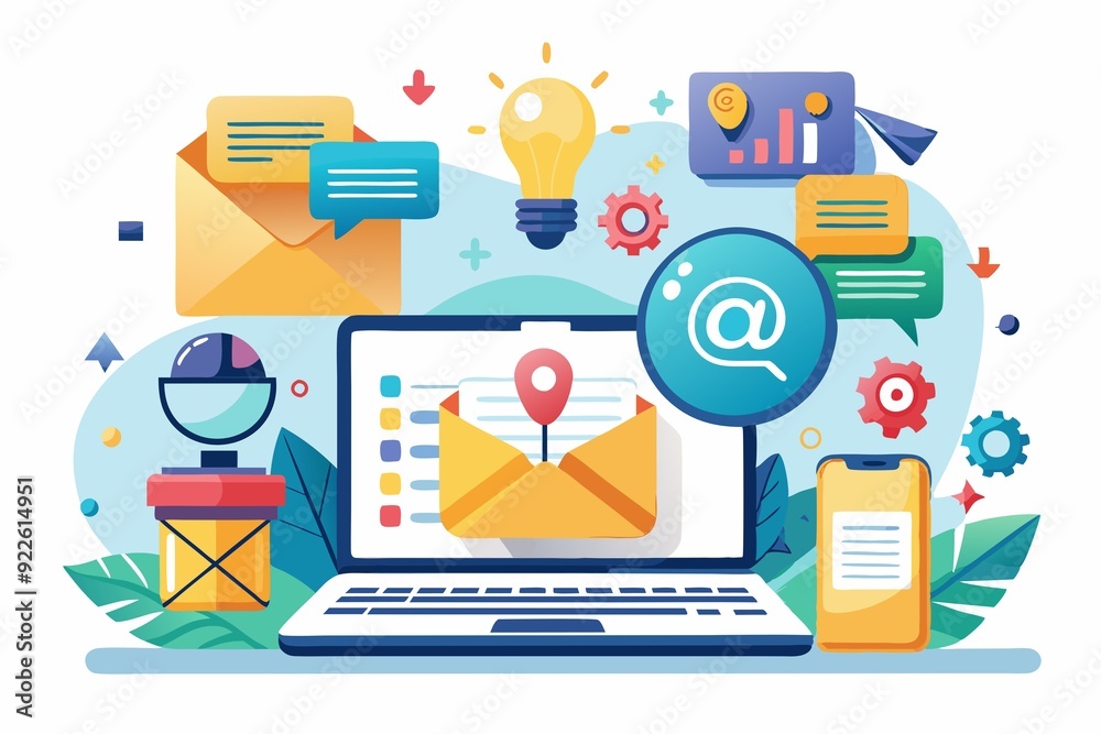 Innovative Email Marketing Vector Illustrations Innovative Email Marketing Vector Illustrations