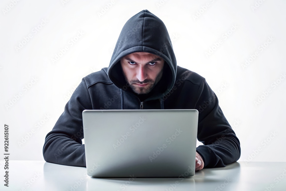 A hooded figure hunched over a laptop, representing internet security, online threats, data breaches, cybercrime, and digital privacy. A hooded figure hunched over a laptop, representing internet security, online threats, data breaches, cybercrime, and digital privacy.