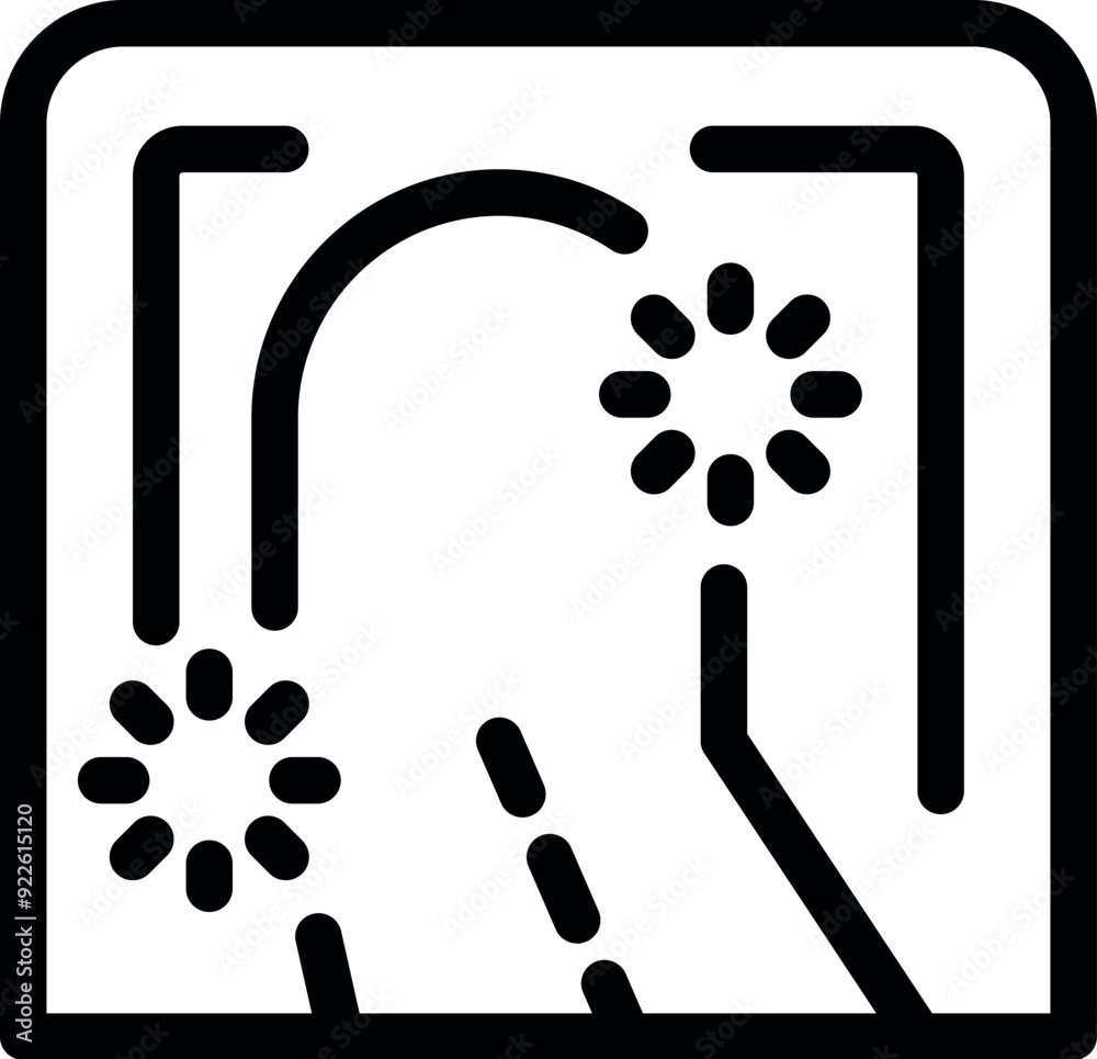 Gps navigation system is showing a route with flower symbols marking points of interest Gps navigation system is showing a route with flower symbols marking points of interest