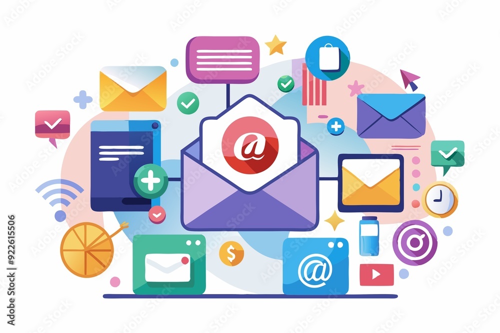 Innovative Email Marketing Vector Illustrations Innovative Email Marketing Vector Illustrations
