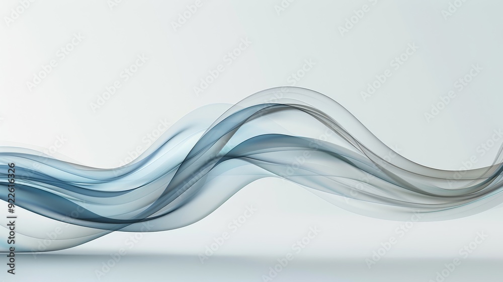 Obraz premium A blue and white wave with a white background