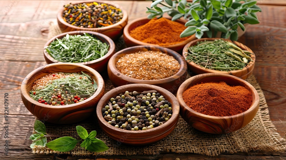 Colourful various herbs and spices Colourful various herbs and spices