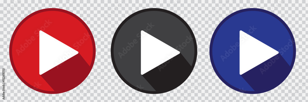Play button icon vector set Play button icon vector set
